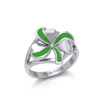 Spring of luck and happiness Silver Shamrock Ring TRI2258 - Jewelry